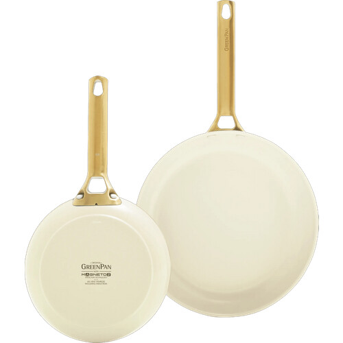 Tweedekans GreenPan Padova Reserve 20 + 26 cm koekenpannenset Cream White