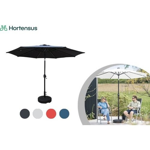 Tweedekans Hortensus - Led-parasol met zonnepaneel in 4 verschillende kleuren - Rood