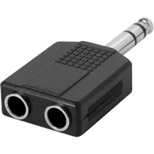 Tweedekans HQ-Power Jack connector - jack 6.35 mm mannelijk naar 2 x jack 6.35 mm vrouwelijk - stereo