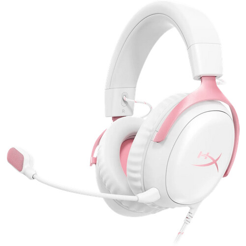 Tweedekans HyperX Cloud III Wired Gaming Headset - Wit/Roze (PC, PS5, Xbox Series X/S)