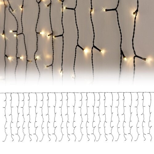 Tweedekans Ijspegelverlichting lichtsnoer -189 led lampjes - warm wit - 200 cm - kerstverlichting