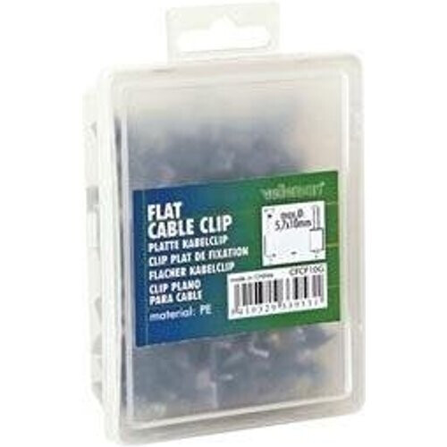 Tweedekans Kabelclip - Kabelklem plat - 8mm - 100 stuks - Grijs
