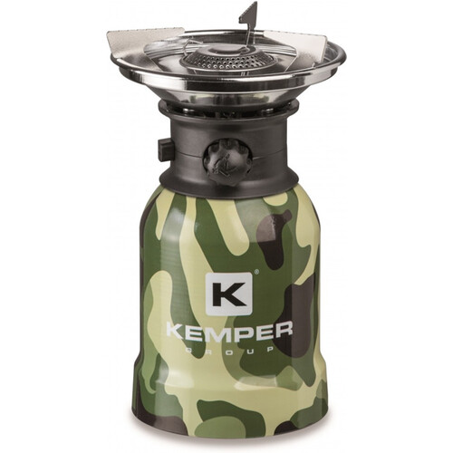 Tweedekans Kemper RVS Camping Gaspit - Met Piëzo Ontsteking - 1 Pits - Camo