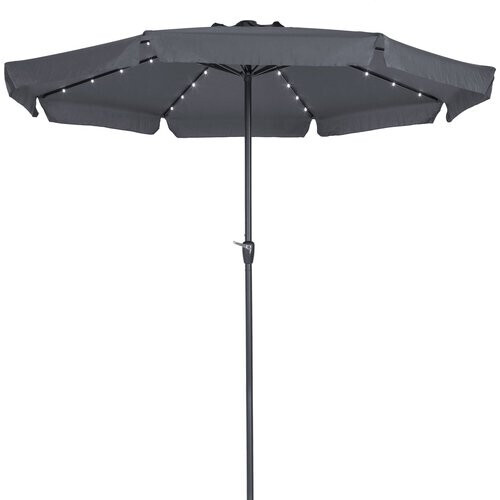 Tweedekans Kingsleeve Parasol - LED-verlichting 330 cm Solar - Antraciet