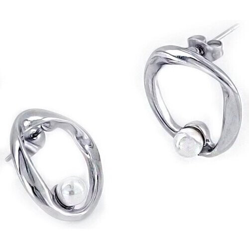 Tweedekans Laura Ferini Dames Oorbellen met pareltje Ardea Zilver - Zilverkleurige Vrouwen Oorringen met Parel - Waterproof Roestvrij Staal - RVS Sieraden - Accessoires