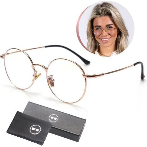 Tweedekans LC Eyewear Computerbril - Blauw Licht Bril - Blue Light Glasses - Beeldschermbril - Metaal - Unisex - Rose Gold