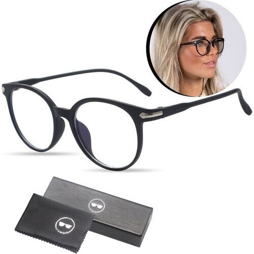 Tweedekans LC Eyewear Beeldschermbril - Blauw Licht Bril - Incl. Brillenkoker - Unisex - Mat Zwart