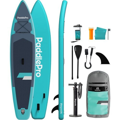 Tweedekans LifeGoods SUP Board – Incl. Accessoires – max. 165 kg – 365 x 81 x 15 cm – Turquoise