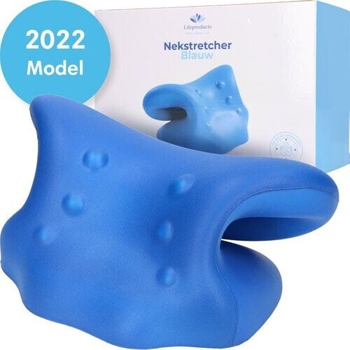 Tweedekans Lifeproducts Nekstretcher – Massagekussen – Nekmassage Apparaat – Shiatsu massagekussen – Kussen voor nekklachten – Nek stretcher - Blauw