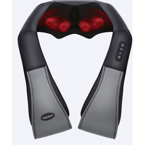 Tweedekans Lifeproducts Shiatsu Massagekussen- Draadloos - Verwarmd Nek- en Rugmassagetoestel - Snoerloos - Zwart