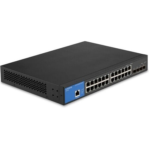 Tweedekans Linksys Netwerkswitch - LGS328C - Gigabit - Managed - 24 Poorten + 4 SFP+ - Zwart