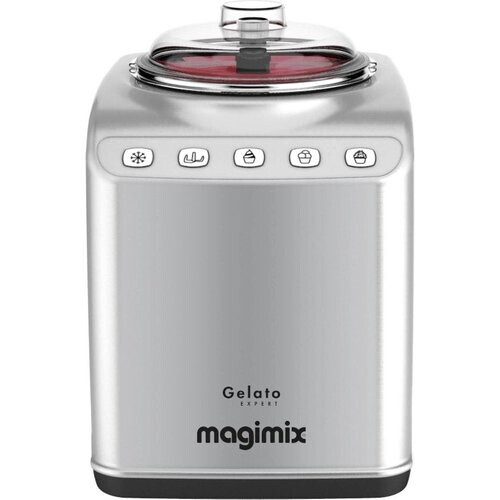 Tweedekans Magimix IJsmachine – Zelfvriezend met 3 Programma’s voor Schepijs, Softijs & Granité – 140W – 29 x 26 x 37 cm – RVS
