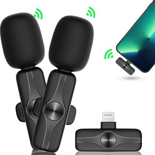 Tweedekans MATTI® 2-in-1 - Draadloze Microfoon voor Vlogs - iPhone - Dasspeld Microfoon - Lavalier - Lightning