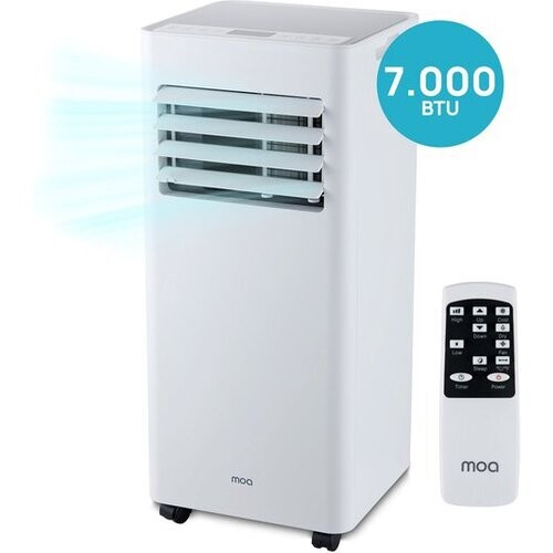 Tweedekans MOA Mobiele Airco - 7.000 BTU - Airconditioner - afstandsbediening - Energieklasse A - Raamafdichtingskits - tot 60 m³ koelen - Wit
