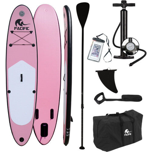 Tweedekans Pacific SUP Board – Opblaasbaar, Incl. Accessoires & Telefoonhoesje – 305 x 71 x 10 cm – Tot 100 kg – Roze