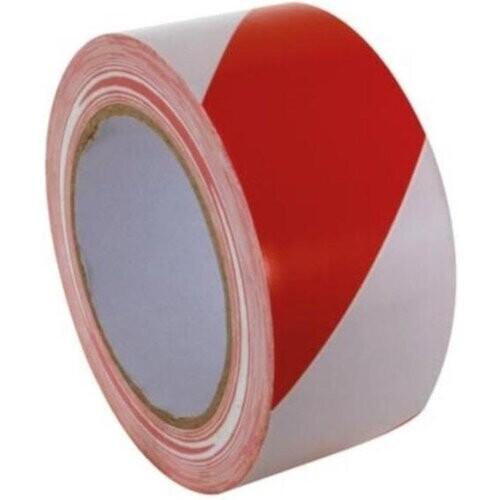 Tweedekans Perel Signalisatietape Rood/Wit – Zelfklevend – 5 cm x 33 m – Waarschuwings- & Markeringstape op Rol