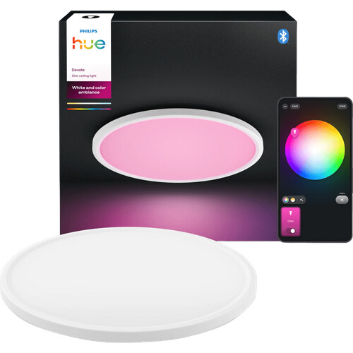 Tweedekans Philips Hue Devote Plafondlamp - White and Color - Rond - Wit - Medium