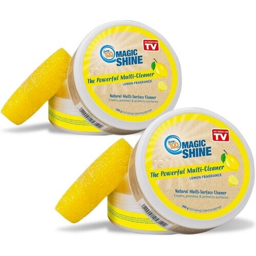 Tweedekans Pure 100 Magic Shine 2-Pack Multi-Surface Reiniger en Polijstmiddel – Natuurlijke Franse Klei – Citroengeur