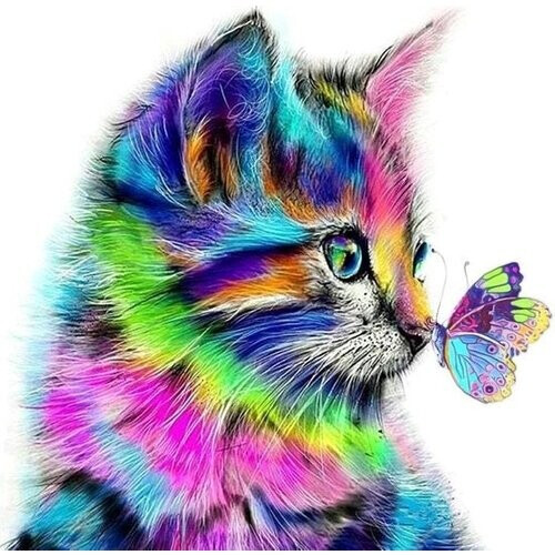 Tweedekans Rubye® Diamond Painting Kat - Diamond Painting Kinderen en volwassenen - 40x40cm
