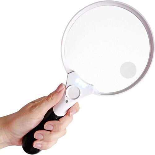 Tweedekans SafeLife Vergrootglas met verlichting – 3 x LED – 2x 4x 25x – Leesloep voor ouderen - Loeplamp met led verlichting - Vergrootglas voor volwassenen