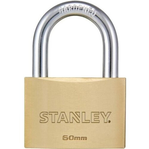 Tweedekans Stanley Hangslot 60 mm – Massief Messing – Inclusief 2 Sleutels – Weerbestendig