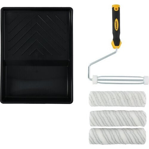 Tweedekans STANLEY Verfrollerset - 230mm - 3x Roller, 1x Houder, 1x Verfbak - Voor Gladde Ondergronden