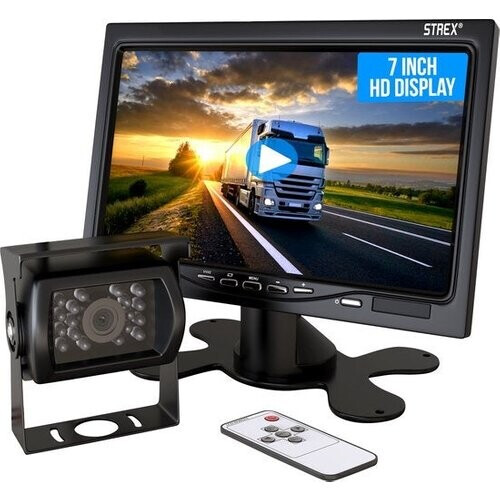 Tweedekans Strex - Achteruitkijkcamera set - 7" scherm - 18LED nachtzicht 15m - IP67 waterdicht - Zwart