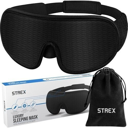 Tweedekans Strex Luxe Slaapmasker - 3D Ergonomisch - 100% Verduisterend - Traagschuim - Slaap Masker - Oog Masker