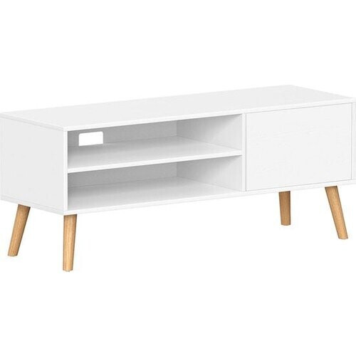 Tweedekans TV-meubel met 1 deur 40 x 120 x 49 cm wit TV-meubel voor TV's tot 55 inch in wit industrieel design