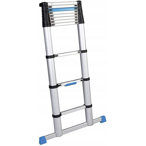 Tweedekans Workzone - Telescopische Ladder - 3.27 Meter Uitschuifbaar - Soft-Close Technologie - Max. 150 kg Draagvermogen - EN131 Gecertificeerd - Zilver