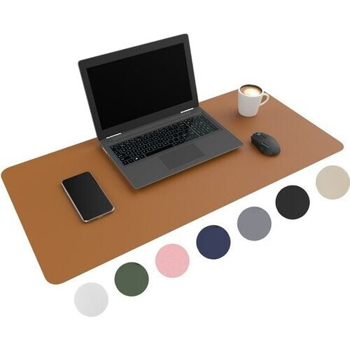 Tweedekans WURK Professionele Bureau Onderlegger Kunstleer – Bureau Organizer – Bureau Accessoires – Muismat XXL– Inclusief Kabel Clip – 80x40 – Cognac Bruin