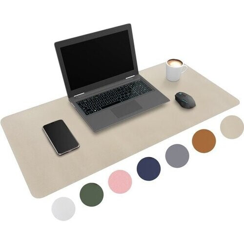 Tweedekans WURK Professionele Bureau Onderlegger Kunstleer - Bureau Organizer - Inclusief Kabel Clip - Beige - 80x40