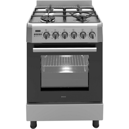 Wiggo WO-E639R(XX) - Vrijstaand Gasfornuis - Wokbrander - 60 cm - 66 Liter - 4 pitten - Energieklasse B