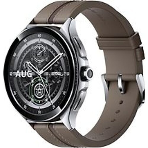 Xiaomi Watch 2 Pro 46 mm zilver met leren bandje bruin [wifi + 4G]